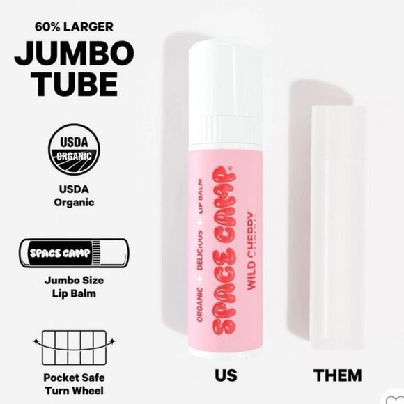Space Camp Wellness Lip Balm .25oz - Wild Cherry or Sweet Vanilla - Picture 3 of 9